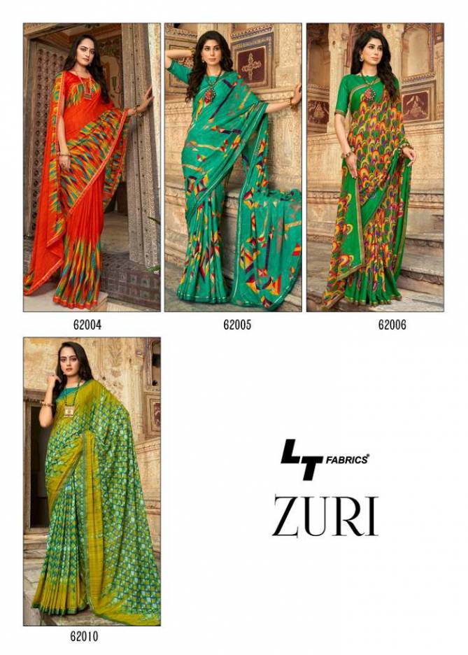 Lt Zuri Printed Wholesale Daily Wear Designer Saree Catalog
